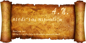 Alföldy Nikodém névjegykártya